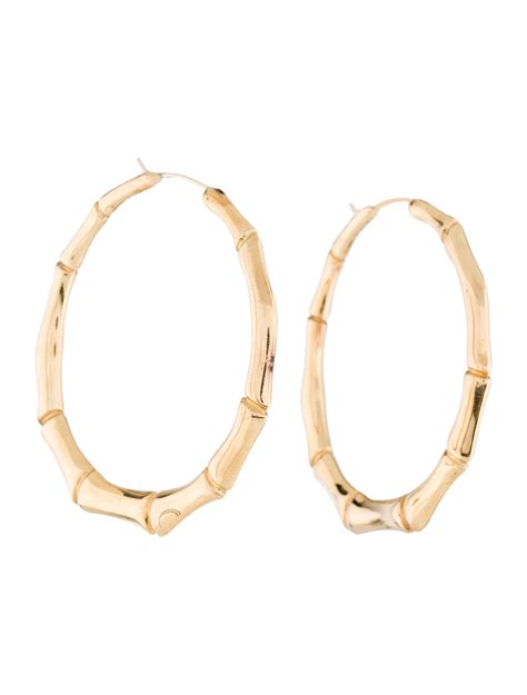 gucci gold bamboo hoop earrings|gucci stud earrings sale.